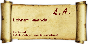 Lohner Amanda névjegykártya